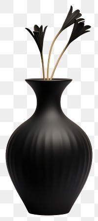 PNG Black ceramic matte vase plant  simplicity. 