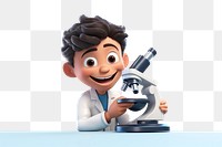 PNG Microscope cartoon face technology. AI generated Image by rawpixel.