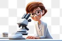 PNG Microscope looking cartoon adult. AI generated Image by rawpixel.