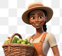 PNG Cartoon basket vegetable smiling. 