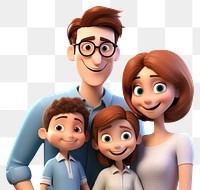 PNG Smiling cartoon family adult. 