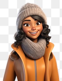 PNG Smiling cartoon winter scarf. 