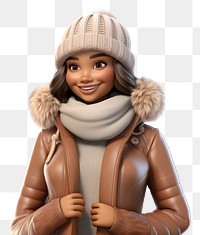 PNG Smiling cartoon winter scarf. 