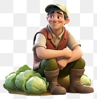 PNG Vegetable sitting smiling cartoon. AI generated Image by rawpixel.