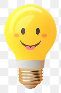 PNG Lightbulb face anthropomorphic electricity. 