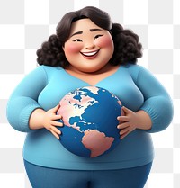 PNG Smiling cartoon adult globe. 