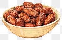 PNG Bowl food nut container, digital paint illustration. 