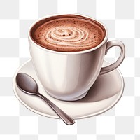 PNG Cup chocolate dessert coffee, digital paint illustration. 