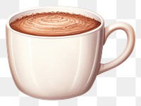 PNG Cup chocolate coffee spoon, digital paint illustration. 