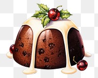 PNG Chocolate dessert food Christmas, digital paint illustration. AI generated image