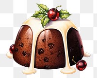 PNG Chocolate dessert food Christmas, digital paint illustration.