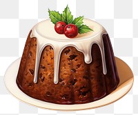 PNG Chocolate dessert pudding Christmas, digital paint illustration. 