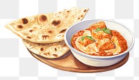 PNG Dish bread curry food. AI generated Image by rawpixel.