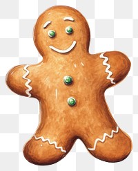 PNG Gingerbread cookie food Christmas, digital paint illustration. 