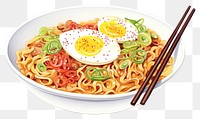 PNG Chopsticks ramen plate food. 