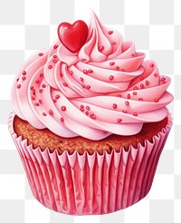 PNG Cupcake dessert cream food, digital paint illustration. 