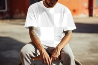 Streetwear t-shirt png, transparent mockup