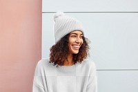 Women's beanie, png transparent mockup