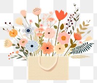 PNG Handbag pattern flower plant. 