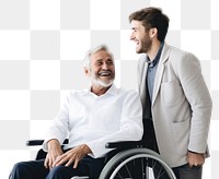 PNG Wheelchair smiling adult man. 