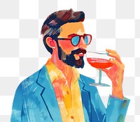 PNG Drinking glass adult man. AI generated Image by rawpixel.