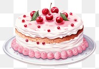 PNG Cake dessert cream food, digital paint illustration. AI generated image