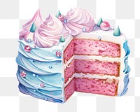 PNG Cake dessert icing cream, digital paint illustration.