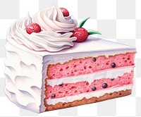 PNG Cake raspberry dessert icing, digital paint illustration.