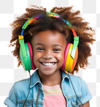 PNG Headphones portrait headset child. AI generated Image by rawpixel.
