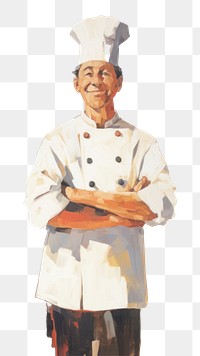 PNG Chef standing painting portrait. 