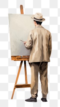PNG Canvas standing adult art. AI generated Image by rawpixel.