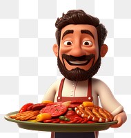 PNG Portrait cartoon food dish. AI generated Image by rawpixel.