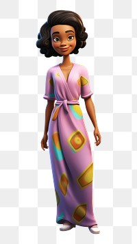 PNG Dress cartoon women doll. 