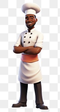 PNG Cartoon adult chef white background. AI generated Image by rawpixel.