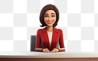 PNG Newscaster smiling sitting cartoon. AI generated Image by rawpixel.