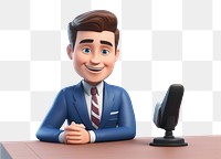 PNG Cartoon smiling desk white background. AI generated Image by rawpixel.