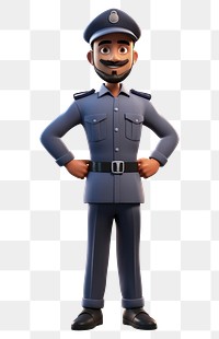 PNG Cartoon officer white background police officer. 