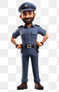 PNG Cartoon officer white background police officer. 