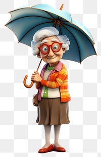 PNG Umbrella portrait cartoon  