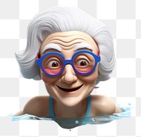 PNG Swimming portrait glasses cartoon. 