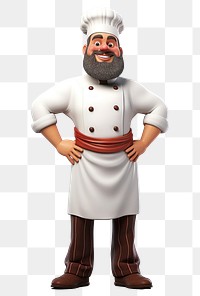 PNG Cartoon adult chef man. 