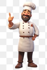 PNG Cartoon chef white background gesturing. 