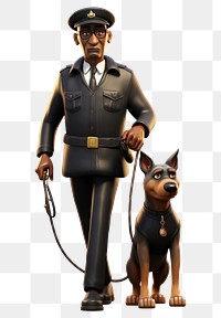 PNG Dog cartoon officer mammal. AI generated Image by rawpixel.