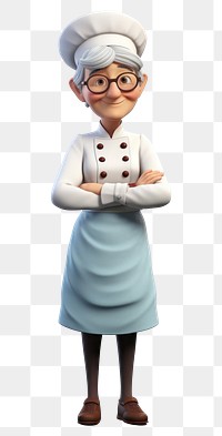 PNG Cartoon female adult chef. 