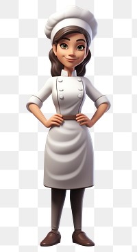 PNG Cartoon chef white background portrait. 