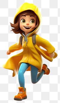 PNG Raincoat cartoon white background happiness. AI generated Image by rawpixel.