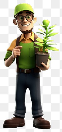 PNG Green plant holding cartoon. AI generated Image by rawpixel.