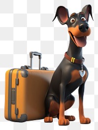 PNG Suitcase luggage cartoon animal. AI generated Image by rawpixel.