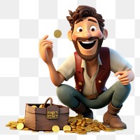 PNG Treasure cartoon white background investment. 