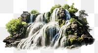 PNG Waterfall outdoors nature plant. AI generated Image by rawpixel.